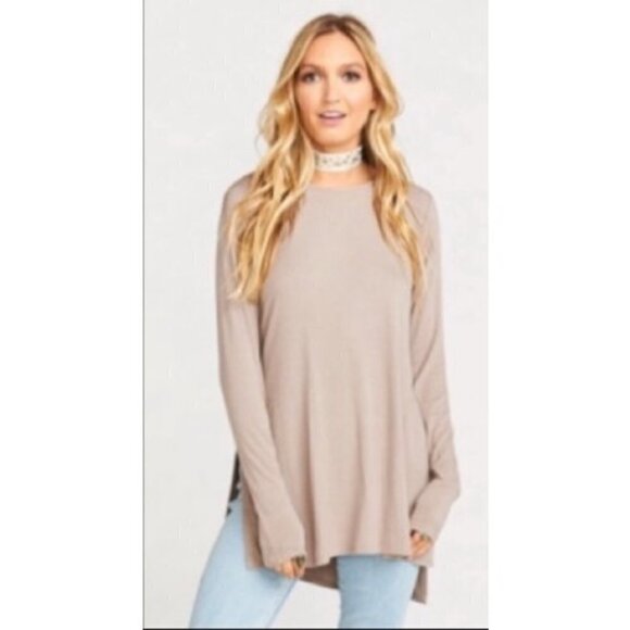 💕SHOW ME YOUR MUMU💕 Lewis Top ~ Slinky Rib Stone - Picture 1 of 8